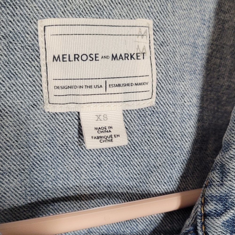 EUC | Melrose & Market | Distressed Jean Jacket XS - Picture 3 of 6